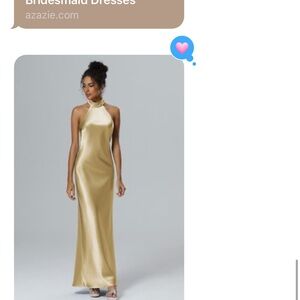 Azazie Elegant Gold Backless Dress